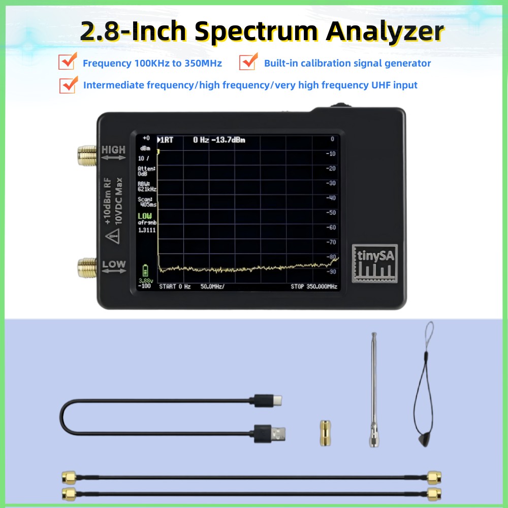 Analizator widma TinySA 100 kH – Signal Generator Spectrum Analyzer recenzja i cena